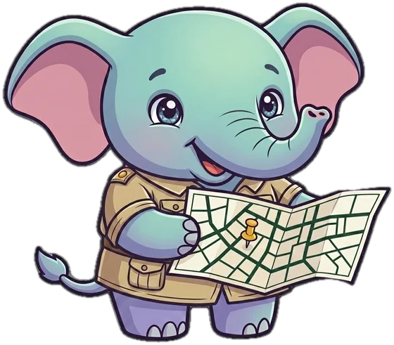 Atlas explores with a city map.