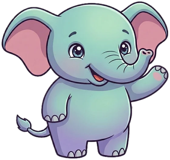 Atlas the elephant waving hello.